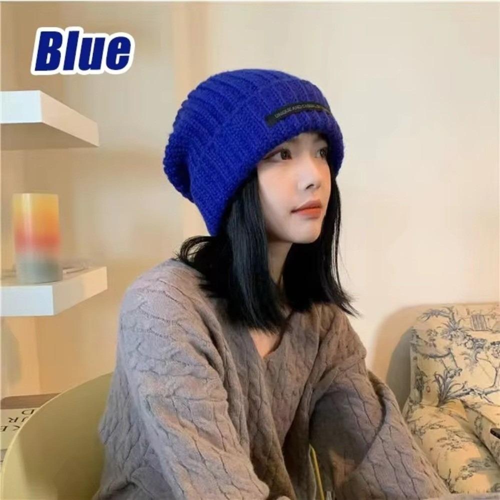 Warm Knitted Hat Solid Color Ski Hats Comfortable Hip Hop Caps  for Women Men