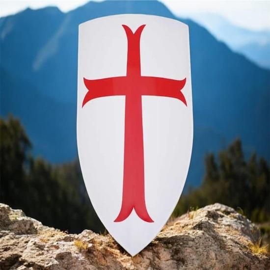 Templar Red Cross Shield Mediaeval Armour Shield Knight Heater Costume