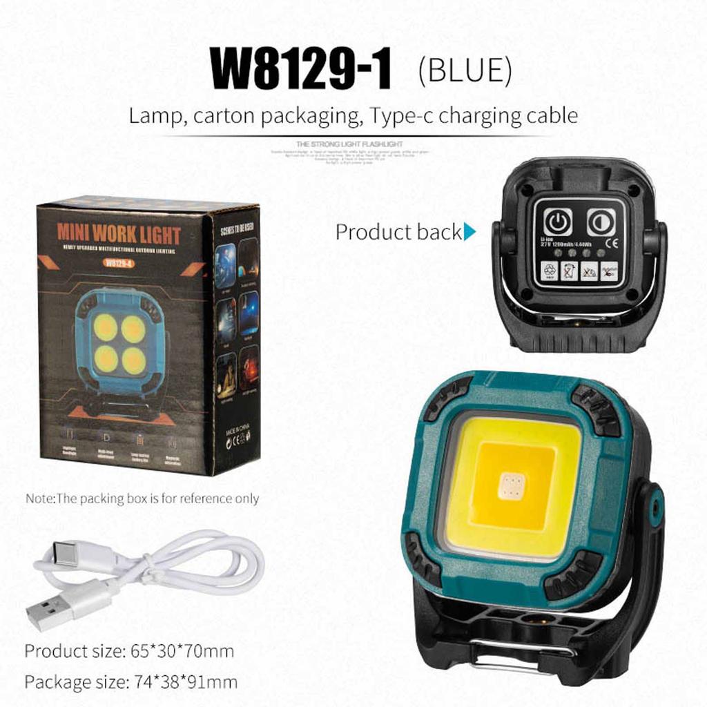 Portable Work Light with Adjustable Brightness Levels Rechargeable LED Mini Work Lamp USB Charging Compatible with Various Work Environments