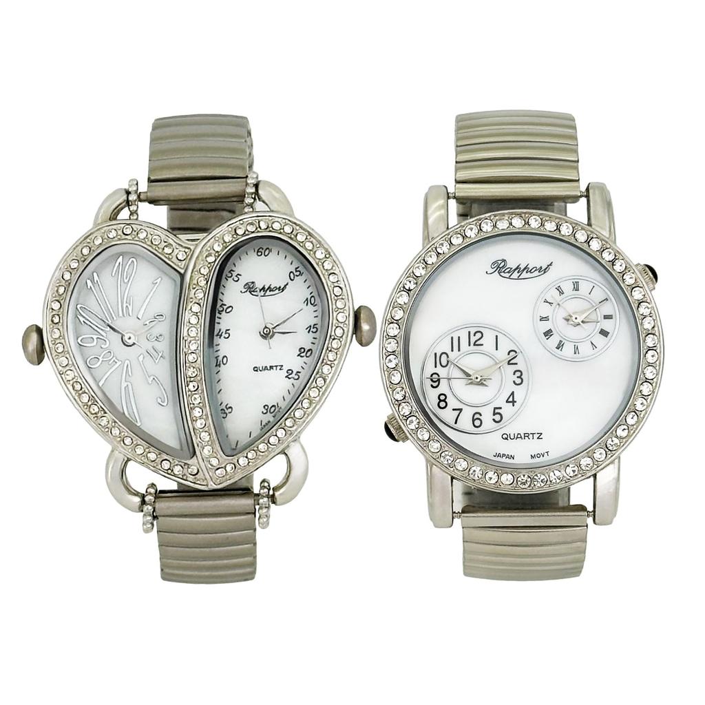 Rapport Dual Movement Uhr 270006 Damen Silber Großes Zifferblatt