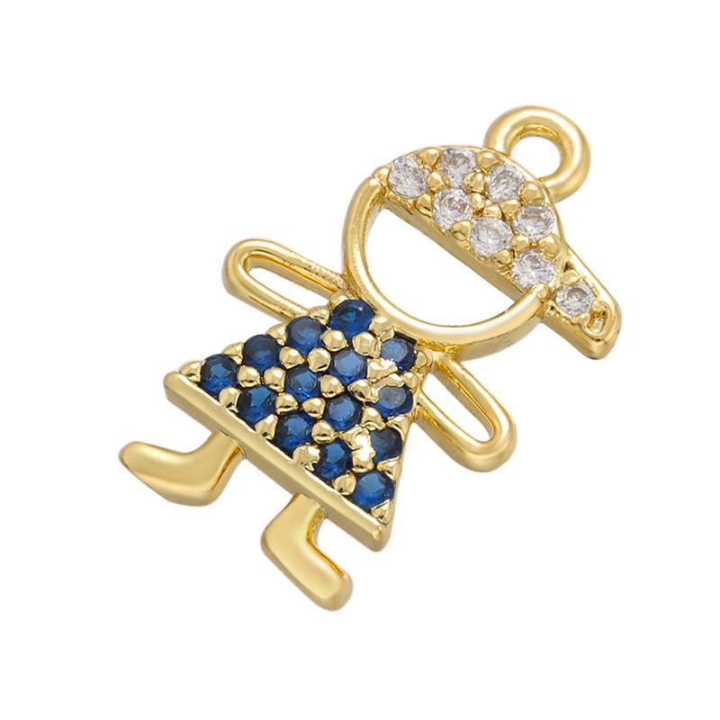 Cute Figurine Charms Pendants Gold plated Brass Charms for Women DIY Handmade Necklace Jewelry Making Accessories:VD886