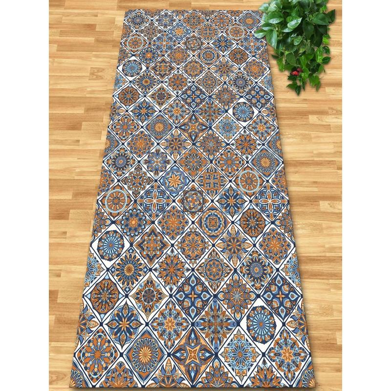 Flowers and Plank Home Balcony 3D Passageway Long Corridor Carpet Spring Floral Pattern Entryway Stairway Rugs Room Aisle Mat