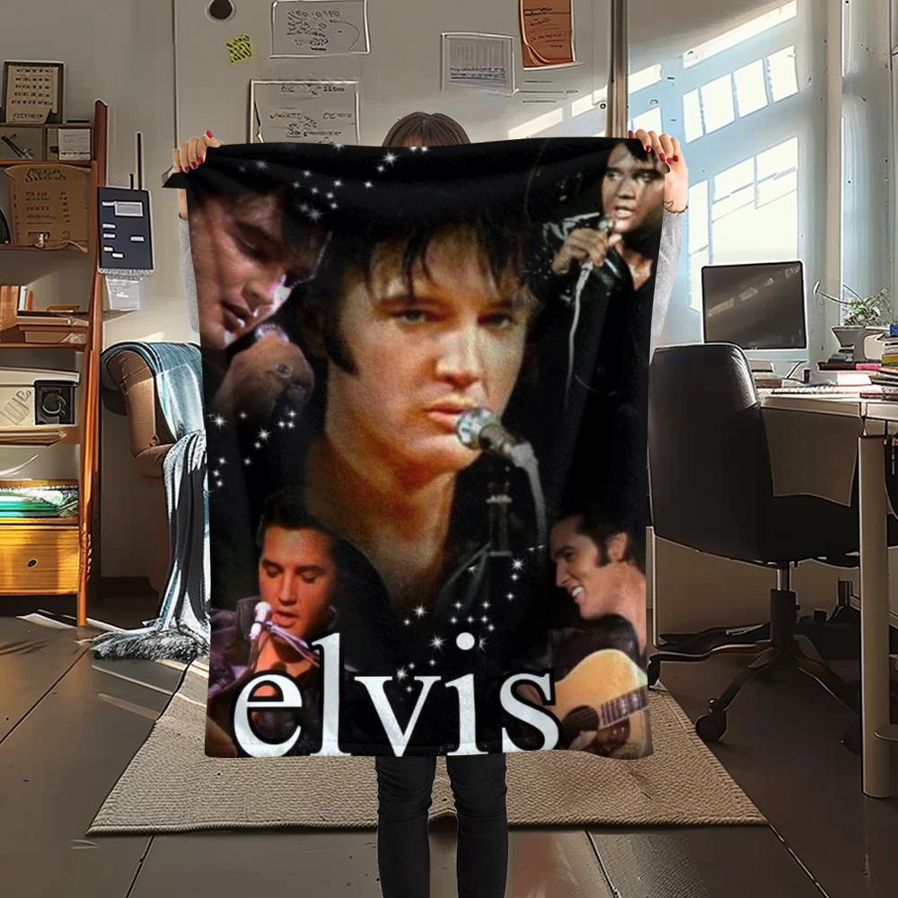 1PC Rock Music Superstar Print FlAannel Blanket, High Quality Comfortable for All Seasons, Home Decor, Warmth and Comfort