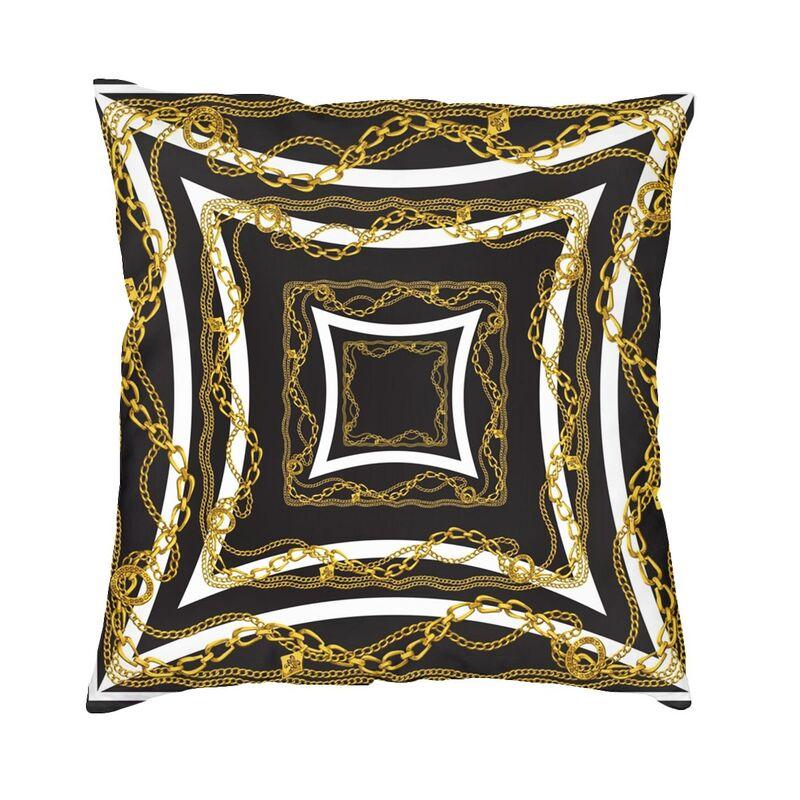 Hot Pink And Gold Baroque Floral Pattern Cushion Cover Sofa Home Decor Square Throw Pillow Case 45x45cm