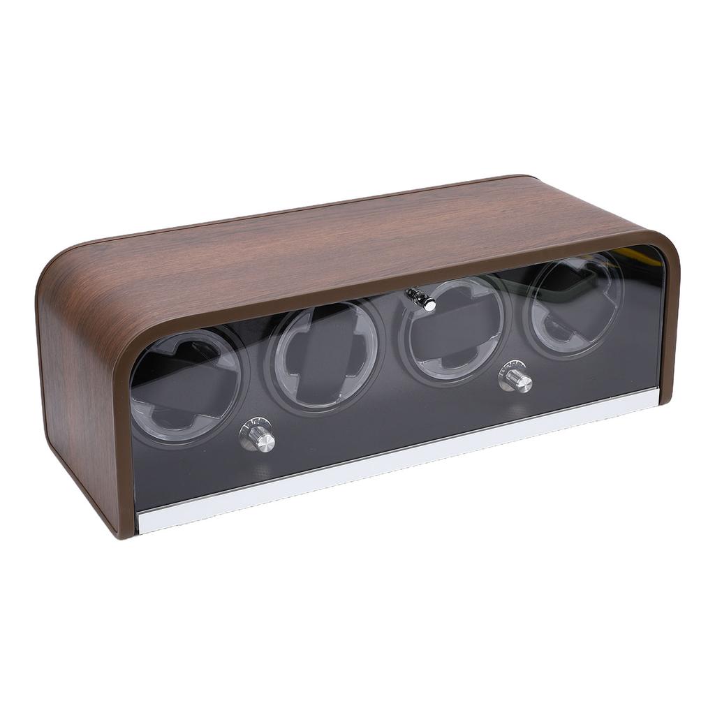 Watch Winder for 4 Mechanical Watches 5 Modes Quiet Automatic Watch Winder Display Storage Box with LED Light for Home