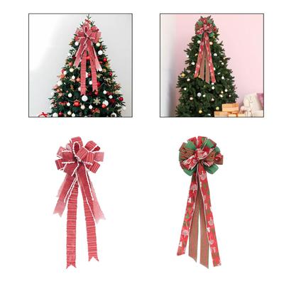 Christmas Tree Topper Bow Xmas Tree Ornament Decorative Classic Xmas Decor Christmas Tree Decoration for Party Supplies Home