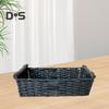 Rechteckiger Aufbewahrungskorb mit Griff, großes Fassungsvermögen, Mehrzweck, handgefertigt, dekorativ, geflochtener Korb, Dekoration
