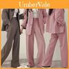 Womes Retro Blazer Suit With Pockets Polyester Fabric For Office Wear