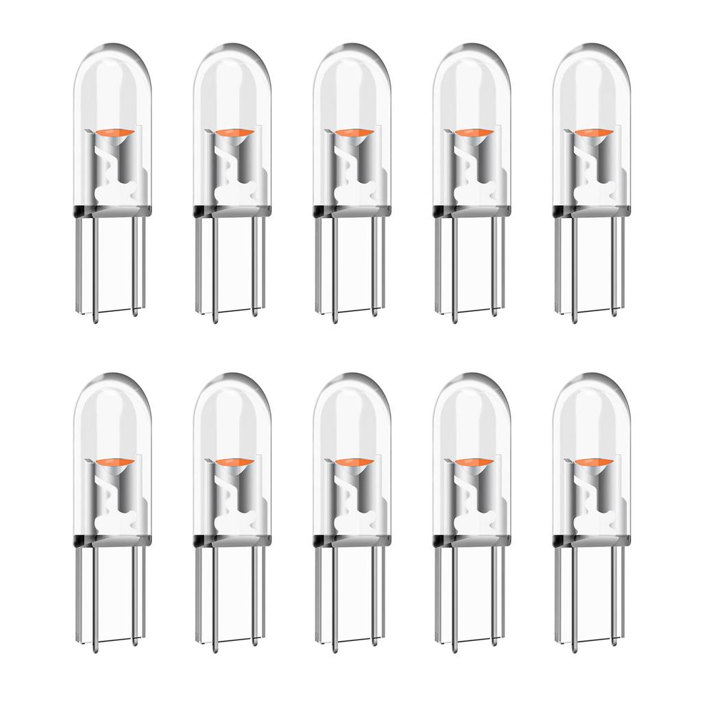 10pcs T5 LED Car Dashboard Lights Heat Resistant LED Dashboard Bulbs Vehicle Accessories Easy To Use for Night Driving