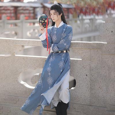 Robe Hanfu de style dynastie chinoise Tang pour hommes et femmes, robe à col rond imprimée à grand volume restaurée, costume de couple