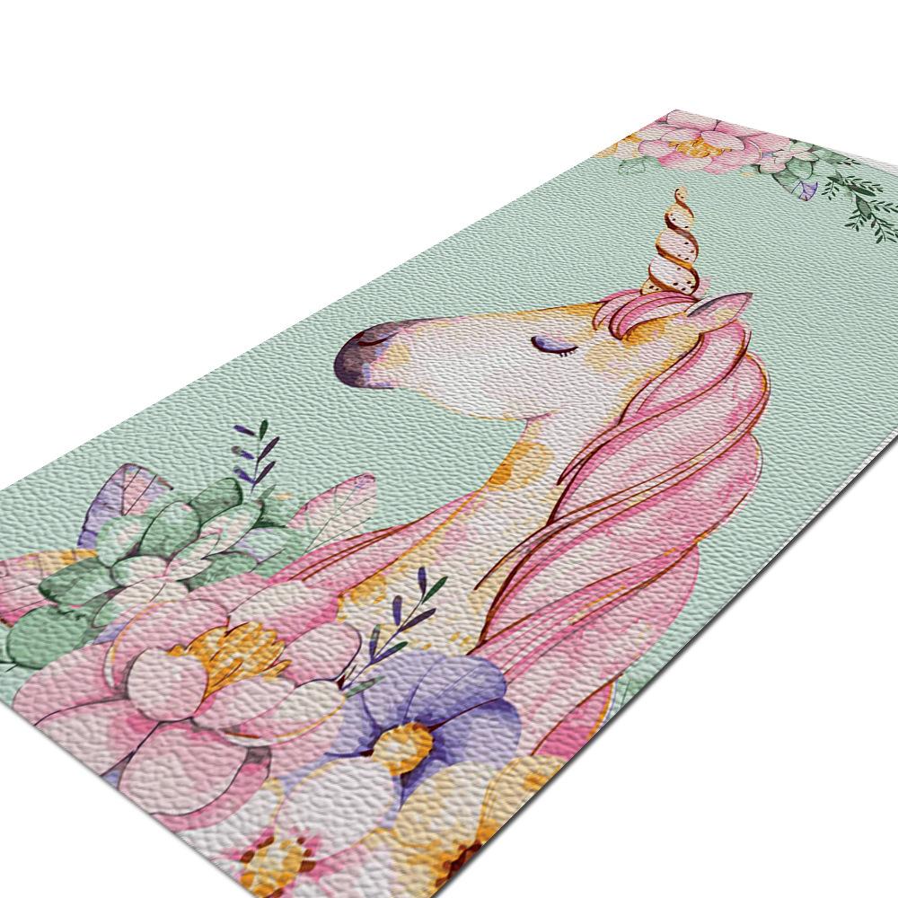 Unicorn Printed Yoga Mat Fitness Floor Mat Pvc Rollable Yoga Blanket