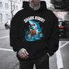 Shark Rider Printed Hooded Sweater Men's Street Loose Multicolor Couple Hoodie