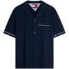 Cotton Cuban Collar Relaxed Fit Short Sleeve Shirt Men Shirts Navy-Blue DM0DM21117