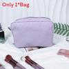 Vintage American Cotton Makeup Bag With Striped Pattern For Travel And Daily Use
