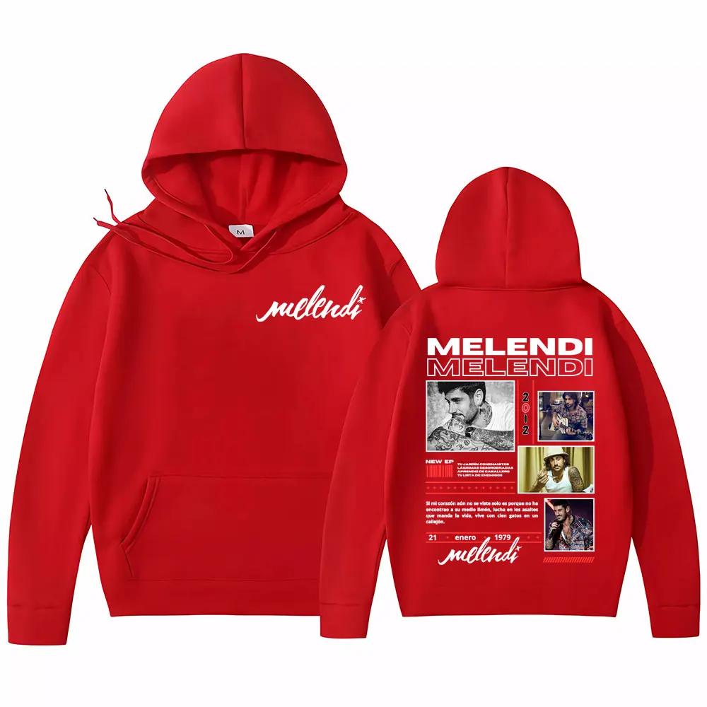 Rapper Melendi Album 2025 Tour Merch Sweatshirt Men Women Fashion Hip Hop Gothic Retro Hoodies Casual Fleece Oversized Pullovers