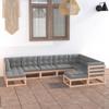 Day and Night - Day and Night Garden Furniture Set 9 Pieces and Cushions Solid Pine Wood