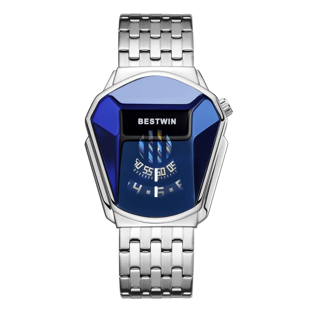 BESTWIN Diamond Alloy Quartz Watch for Men - Trendy Couple's Watch