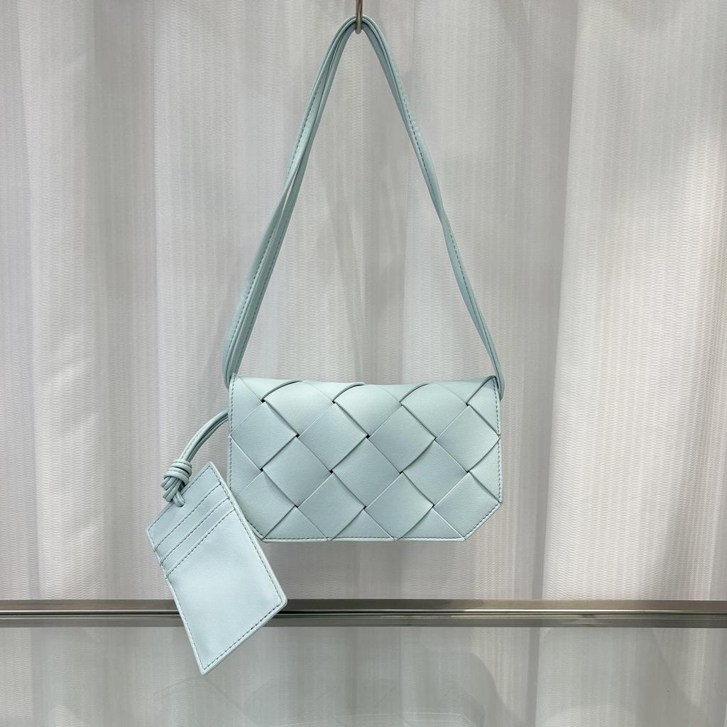 Neue Trendige Leder Handgewebte Clip Tasche Schultergurt Einzelne Schulter Crossbody Handytasche