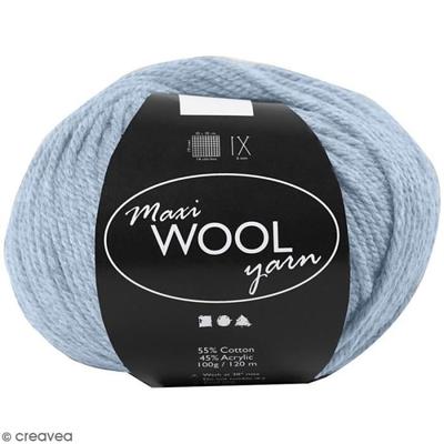 Ball of Wool - Creotime - Maxi Wool Yarn - 100 G - Dusty Blue - 55% Wool, 45% Polyacrylic