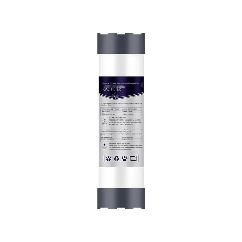 10" Granular Activated Carbon Water Purifier Filter Element - 1100 Iodine Value, UDF Core.