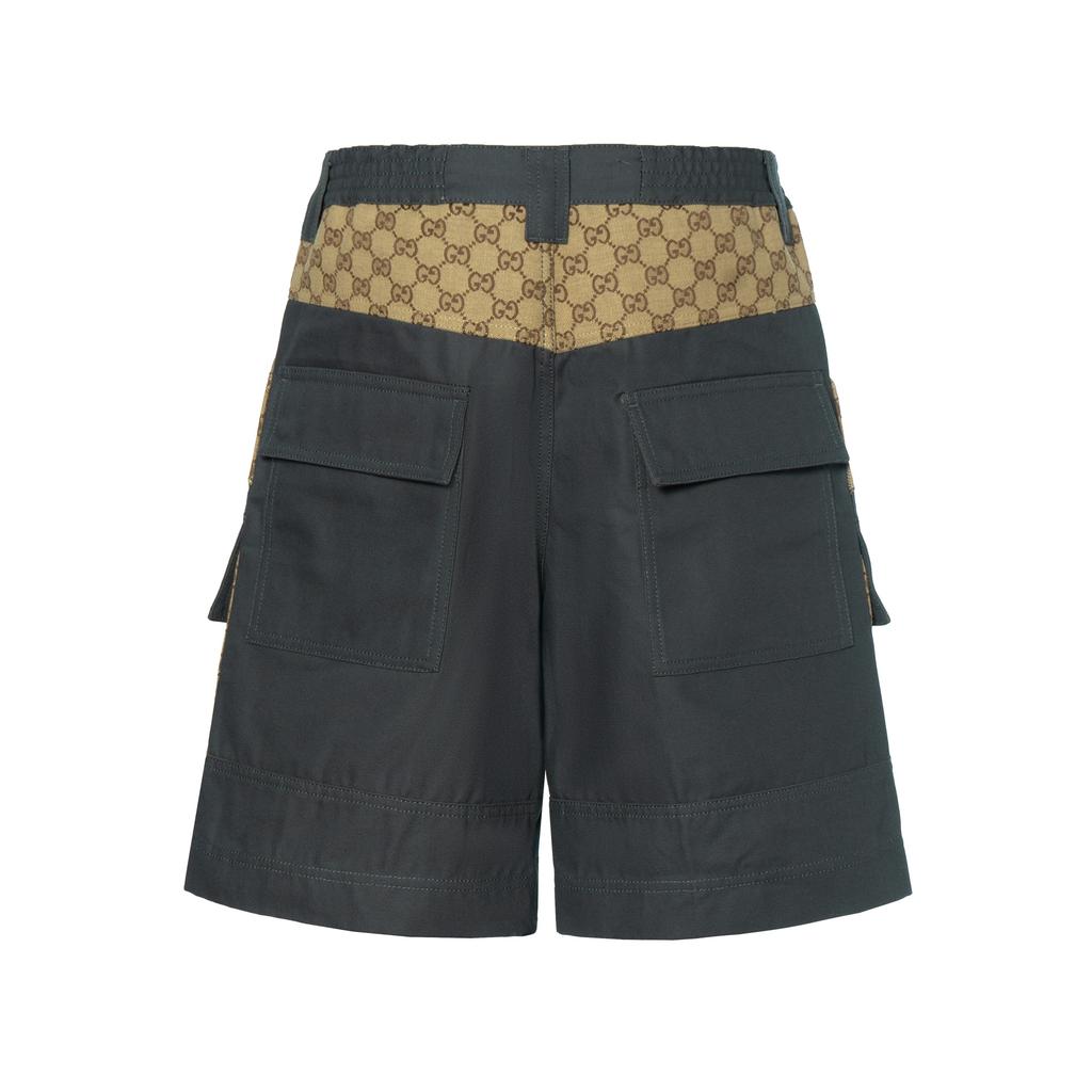 Gucci Cotton Canvas Bermuda GG Insert Shorts 'Dark Grey' Men's 742850-XDCEY-1168