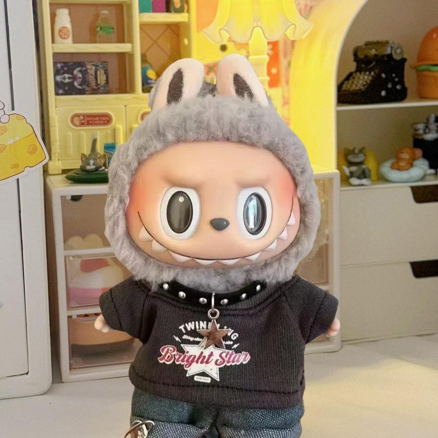 Doll Clothes For 17Cm-20Cm Cotton Dolls Labubu Clothes Doll American Hip Hop V1 V2 Doll Clothing Accessories