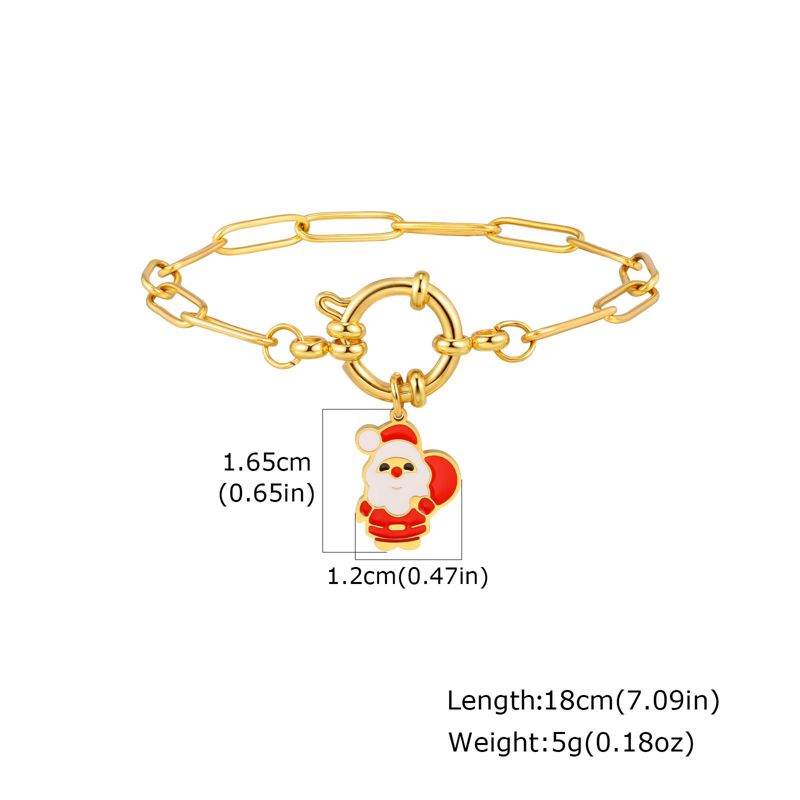 

New Christmas Series Charm Bracelet for Women, Stainless Steel Square Chain Bubble Buckle Bracelet, Holiday Party Jewelry Gift