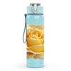 1PC Yellow Rose Flower Bloom Art Print 750ml Color Plastic Sports Water Bottle Leakproof Flip Straw Lid Suitable for Sports Office Home Use