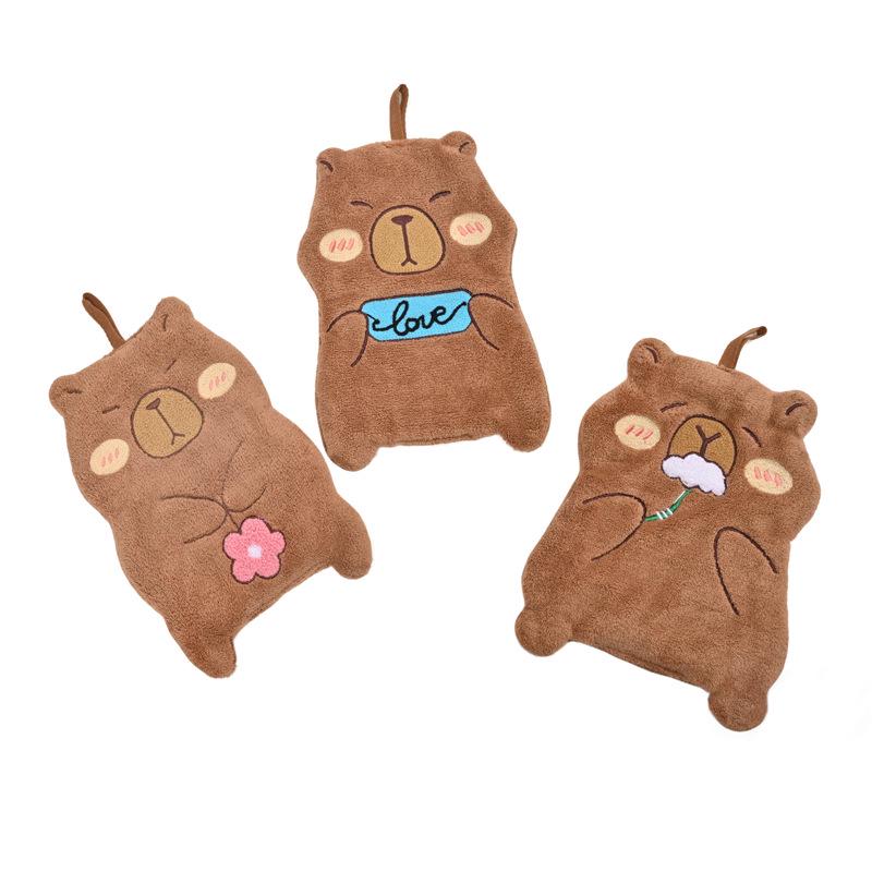 Cute Cartoon Hand Towel for Kids - Absorbent & Thick Hanging Towel for Kitchen or Bathroom