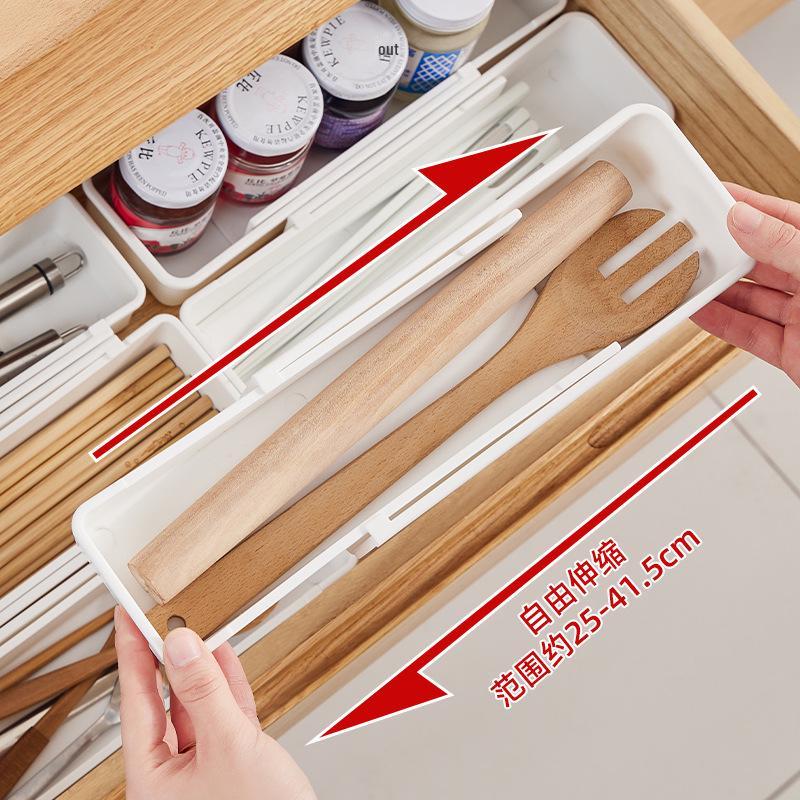 Multifunktionale ausziehbare Aufbewahrungsbox für Küchenutensilien, Essstäbchen, Unterwäsche und Socken Schublade.