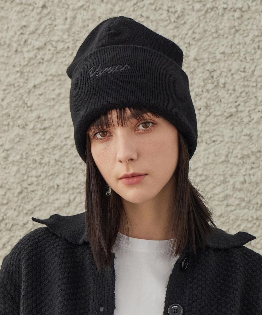 Bajal Chain Logo Balloon Beanie Black