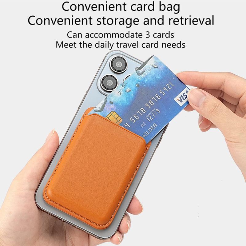 Magnetic For Magsafe Leather Wallet Card Holder For IPhone 16 15 14 13 Pro Max Hide Phone Stand Bank ID Card Holder Pocket Cover
