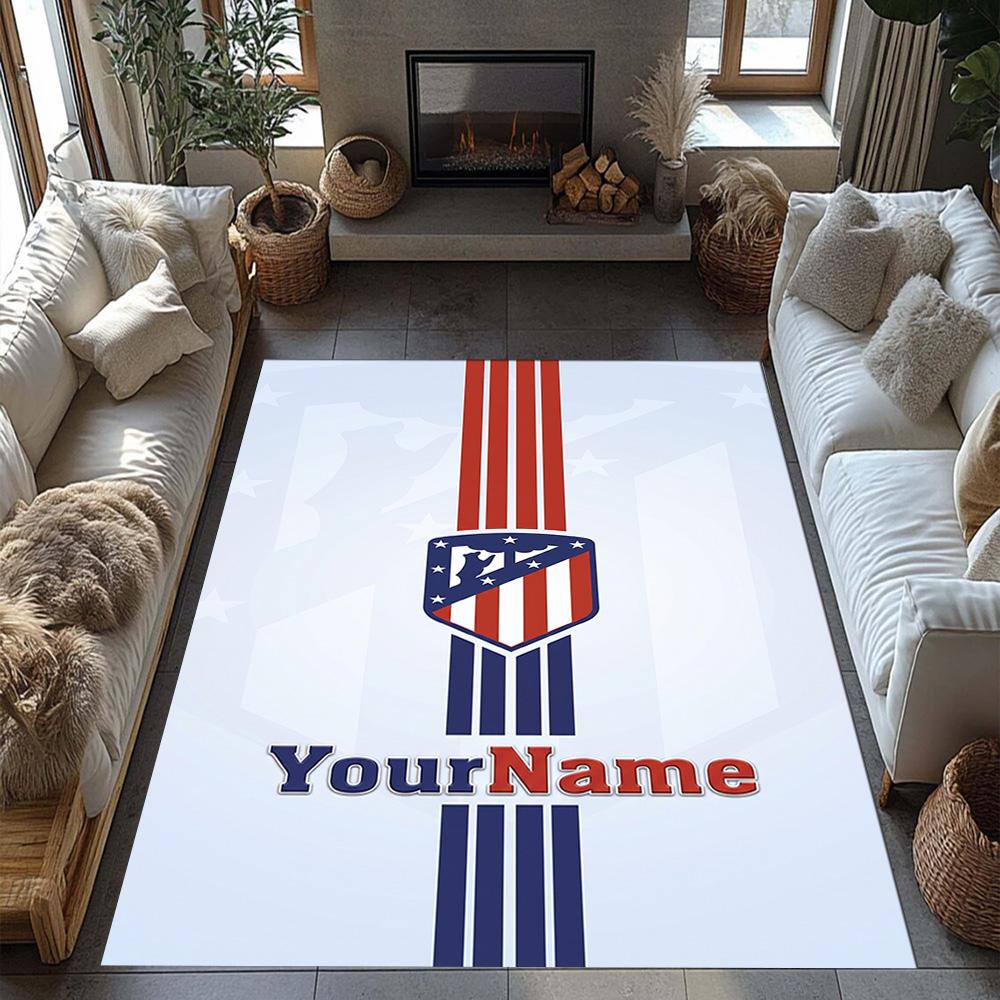 Atletico Madrid Customize Your Name Floor Rug Office Rug Suitable for Dormitory Hallway Entryway Decorate room Anti-slip Rug Office home decor