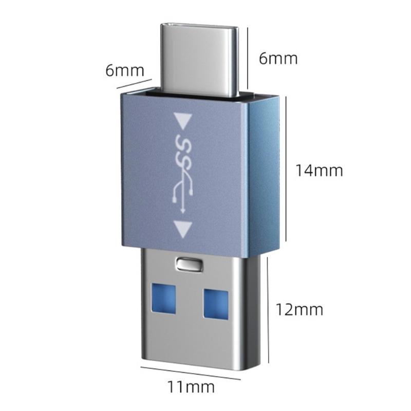 2 Stück tragbarer Typ-C-zu-USB-3.1-Konverter, Stecker auf Stecker, mit doppelter Funktionalität für Smartphones und Laptops