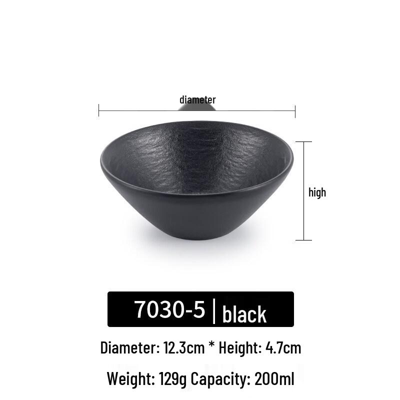 Black Melamine Dipping Bowl