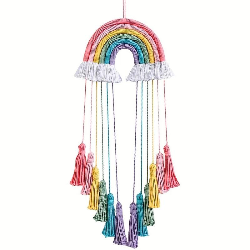 Bohemian Style Rainbow Wall Hanging, Rainbow Fabric Decoration For Home, Room, Classroom, Dorm Or Party, Bohemian Style