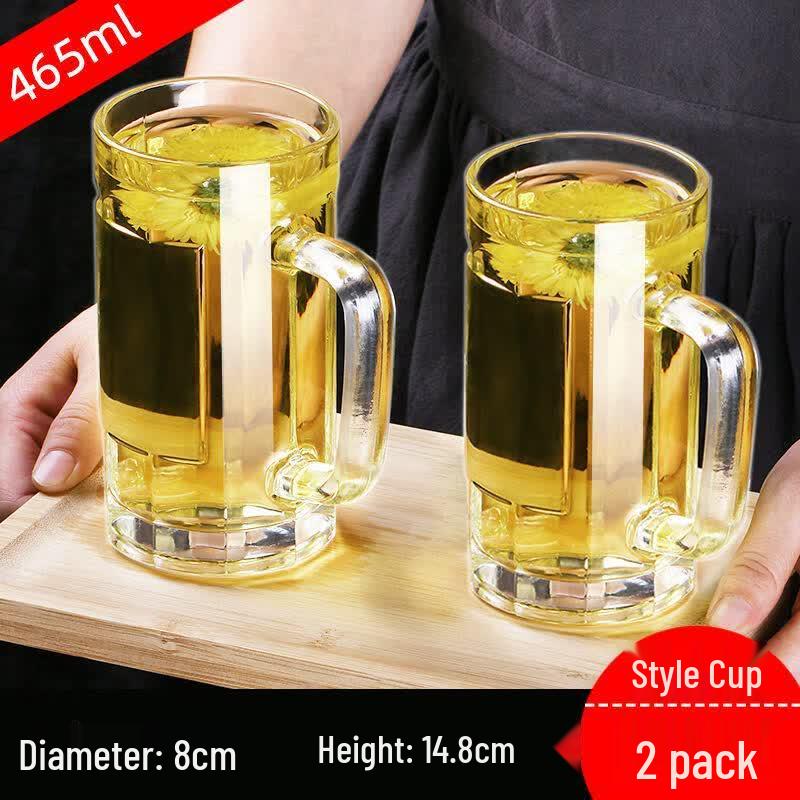 Heat-Resistant Tempered Glass Mug with Handle