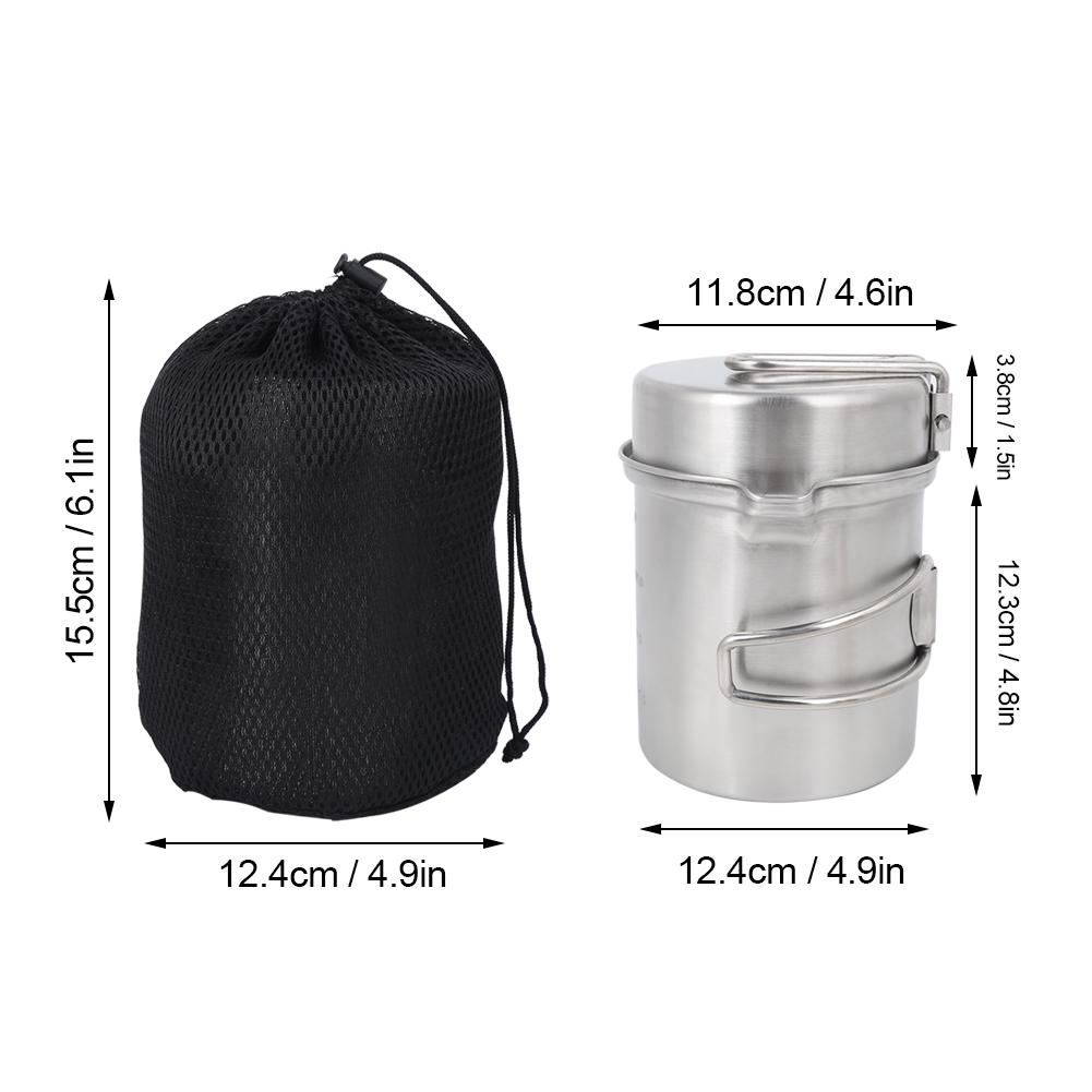 

Outdoor Portable Stainless Steel Cookware Set Pot Cooker for Camping Hiking
