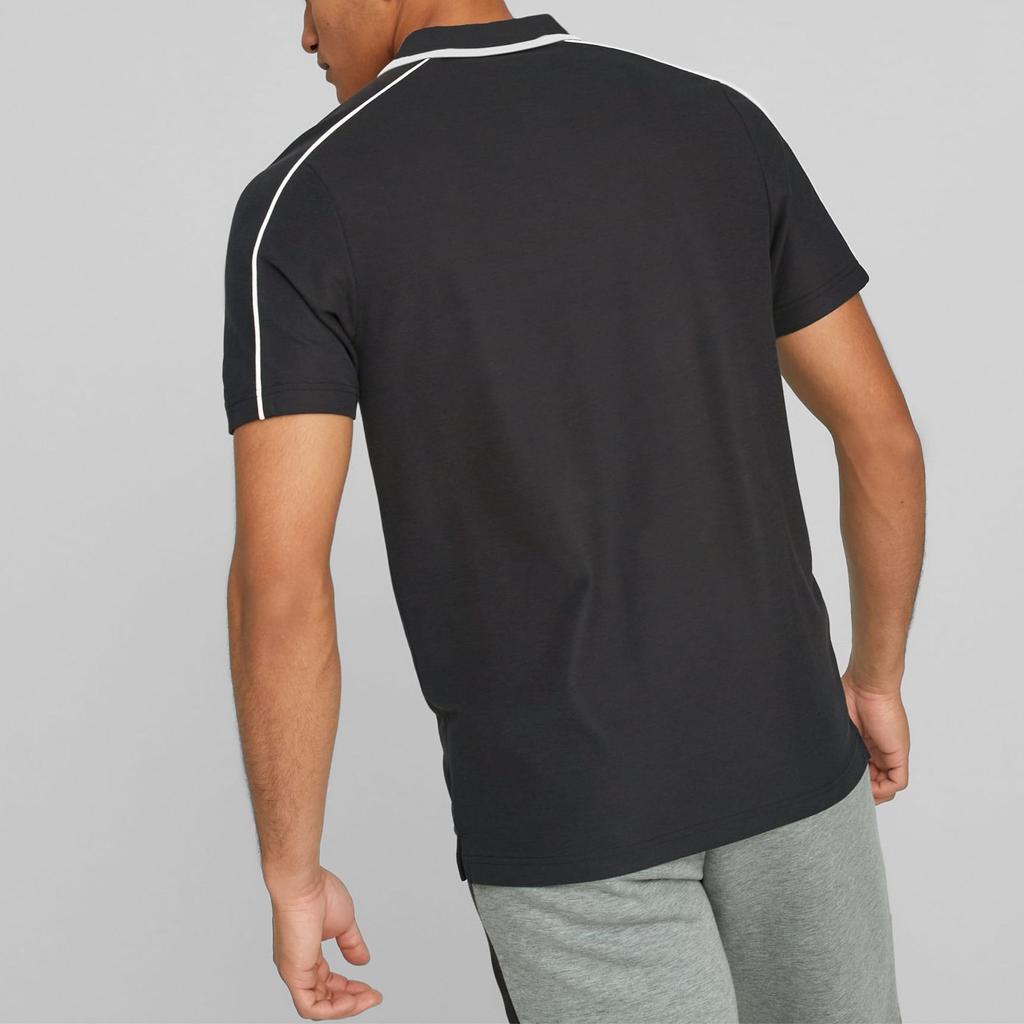 Puma X BMW Motorsport Buchstaben-Print Lässiges Kurzarm-Poloshirt Herren Poloshirts Schwarz 538135-01