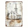 Vintage Church Metal Sign 8x12, Rustic Iron Wall Decor for Home, Garden & Cottage