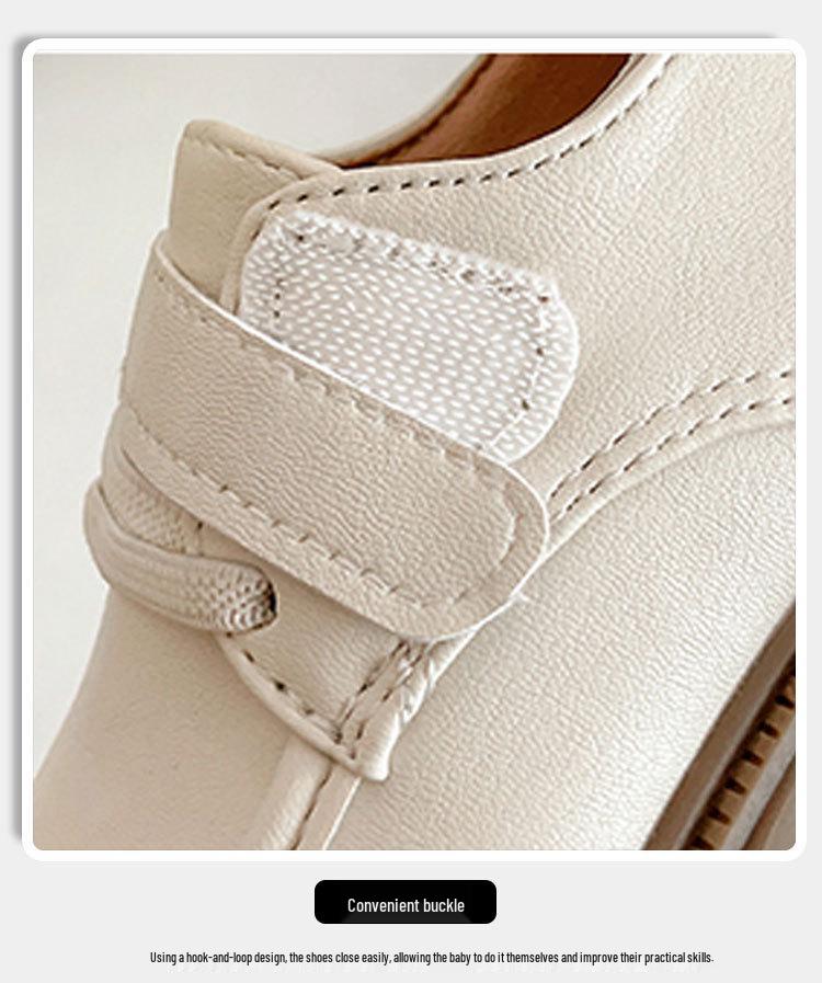 Kinder-Leder-Schuhe mit weicher Sohle - Mädchen Frühling/Herbst Britischer Stil Lässig & Bequem Rutschfeste Lauflernschuhe für Kleinkinder
