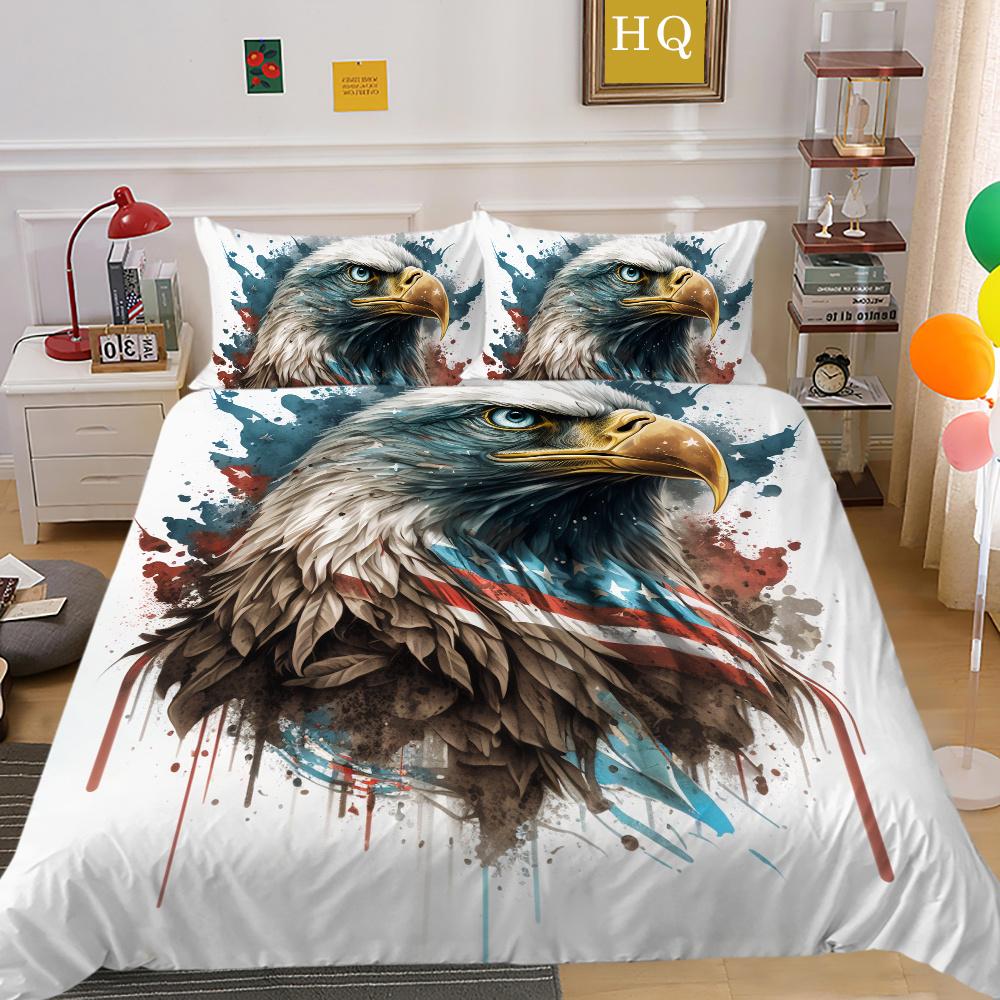3D Eagle Printing Duvet Covers Children Teens Home Bedclothes Single Twin Bedroom Decor Polyester Bedspreads