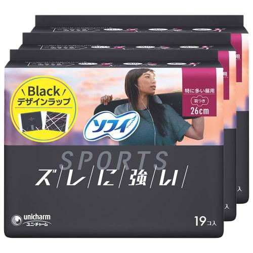 

Sofy Sports Pads (Bulk Purchase) - Slip-Resistant, Heavy Daytime Use, with Wings, 26cm, 57 Pads (19 Pads x 3)