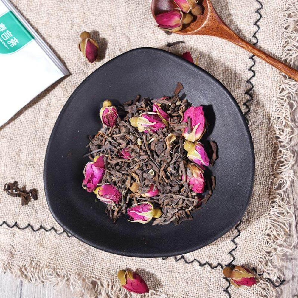 45g Natural Rose Pu-erh Black Tea Triangle Bags 15pcs Herbal Energy Boost 01