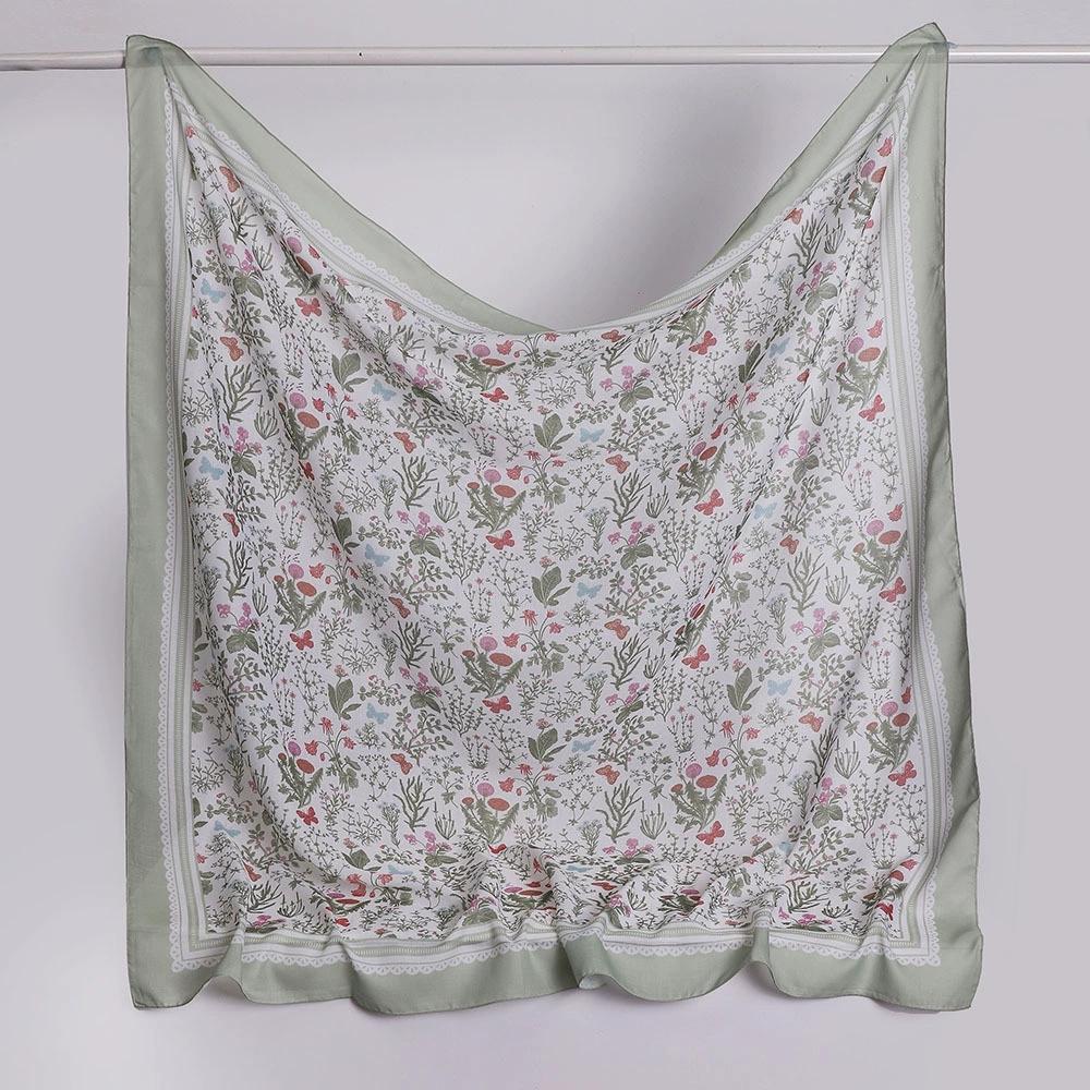 New Malaysian-Style Headscarf For Women 110Cm Square Scarf Versatile Printed Decorative Sun Protection Shawl Summer Bandana Wrap