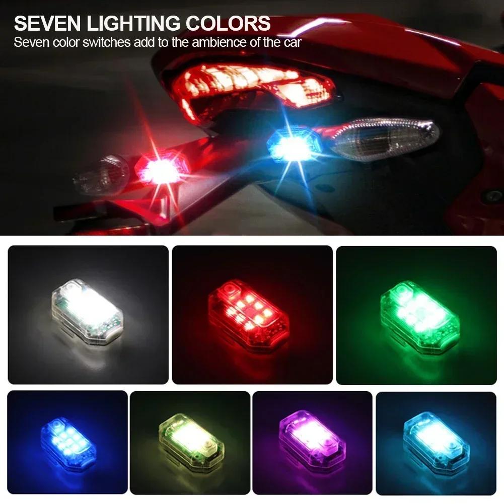Car Strobe Light Control 7 Colors USB LED Anti-Collision Bike Tail Model Aircraft Night Flying Signal Flashing Warning Lamp