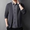 Spring and Autumn Men's Casual Fashion Fake Two-piece Shirt Collar Knitted Cardigan