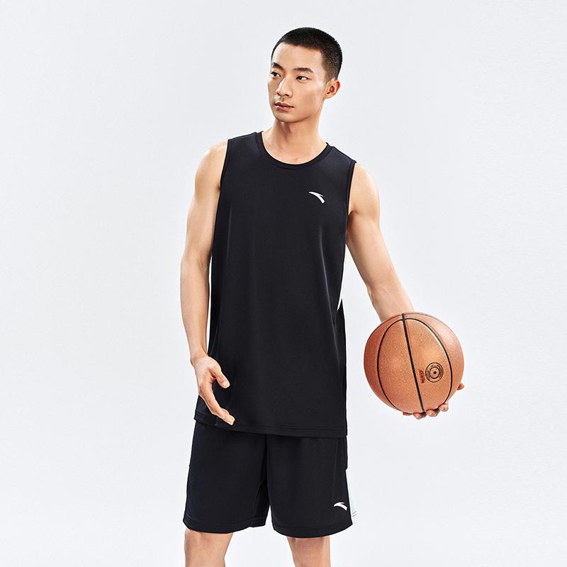 Anta Logo Breathable Moisture-Wicking Quick-Dry Sports Fitness Running Professional Training Tank Top And Shorts Basketball Set 952621205-6