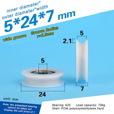 Poulie ronde à roulement à billes à rainure en U 625 de haute qualité pour portes, fenêtres, poulies de douche, tiroirs, roue de guidage Pom