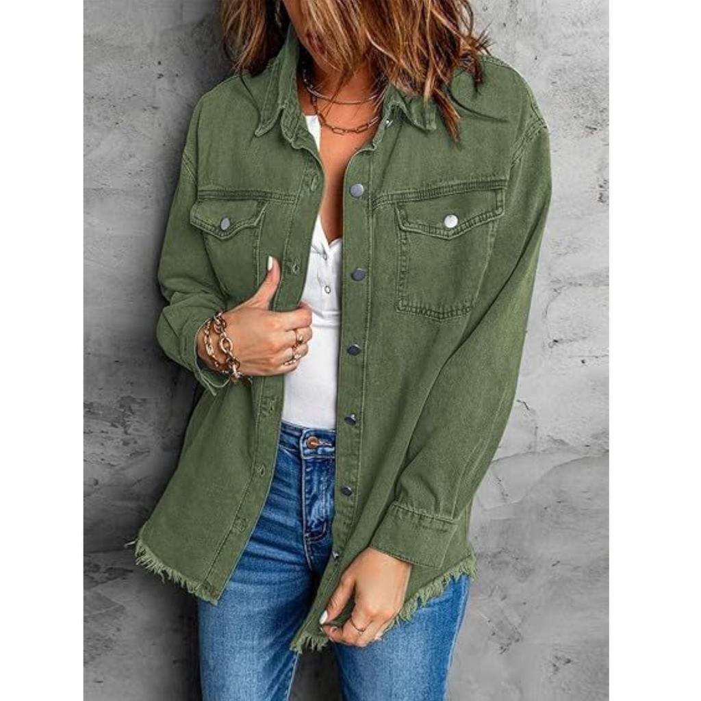 New Style Plus Size Women's Casual Denim Jacket - Simple European Design